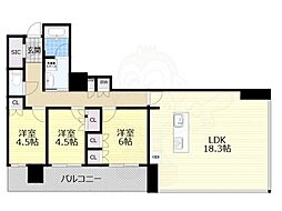 MJR堺筋本町タワー 3LDKの間取図画像