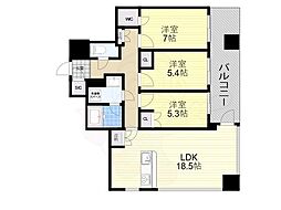 クレヴィアタワー御堂筋本町 3LDKの間取図画像