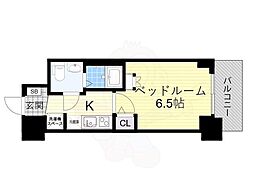 セレニテ本町リアン 1Kの間取図画像