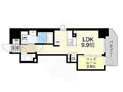 大阪市中央区博労町1丁目マンション 1LDKの間取図画像