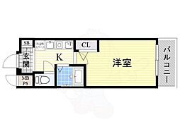 エスリード南森町駅前 1Kの間取図画像