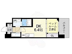 コンフォリア・リヴ北浜淡路町 1DKの間取図画像