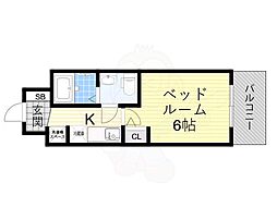 セレニテ梅田北グランデ 1Kの間取図画像