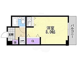 ロイヤルハイツ梅田2 ワンルームの間取図画像