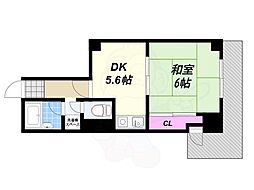 ルネ天満 1DKの間取図画像