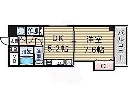 メゾン・ド・ヴィレ内本町 1DKの間取図画像