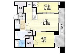 シエリアタワー中之島 2LDKの間取図画像