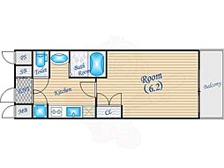 ジュネーゼ梅田北プラウディア 1Kの間取図画像