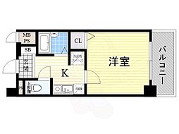 エスリード梅田東 1Kの間取図画像