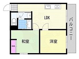 エスポワール福島 2LDKの間取図画像