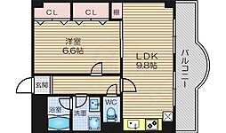 ライフ北梅田 1LDKの間取図画像