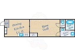 大宝北天満ロイヤルハイツ 1DKの間取図画像