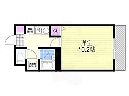 TM南森町 1Kの間取図画像