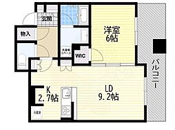 シエリアタワー中之島 1LDKの間取図画像