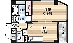 アネー・ビオス 1DKの間取図画像