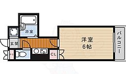 エレガンス高木1号館 1Kの間取図画像