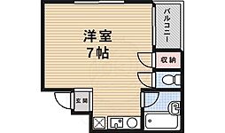 プチオジェ ワンルームの間取図画像