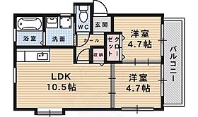 オクテット呉服南 2号館 204 ｜ 大阪府池田市呉服町（賃貸アパート2LDK・2階・47.30㎡） その2