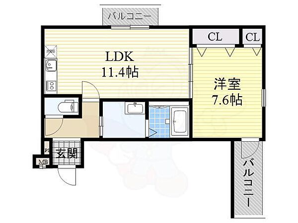 ハイム天神1 ｜大阪府池田市天神１丁目(賃貸アパート1LDK・3階・43.15㎡)の写真 その2