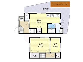 CHERRY TERRACE 2  ｜ 大阪府箕面市瀬川５丁目（賃貸テラスハウス2LDK・1階・45.00㎡） その2