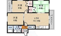 デュークシャトー2番館 3LDKの間取図画像