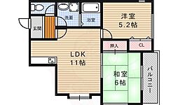 ストークハイツ旭丘 2LDKの間取図画像