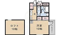 ラフィーネラフォーレ 1Kの間取図画像