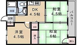 ハイツ梶山 3DKの間取図画像
