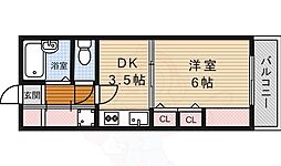 レイドール箕面 1DKの間取図画像