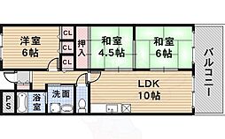 エスポアール旭丘 3LDKの間取図画像