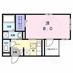 コンテ池田 1Kの間取図画像