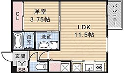 カメリア 1LDKの間取図画像
