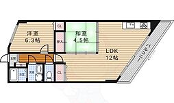 セレコート箕面 2LDKの間取図画像