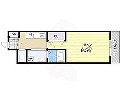 クレアメゾン池田パルテール 1Kの間取図画像
