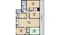 サンロイヤル池田駅前 4LDKの間取図画像