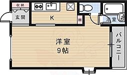 アラタ箕面 1Kの間取図画像
