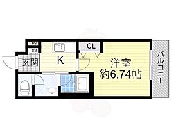 ウェルスクエア池田井口堂 1Kの間取図画像