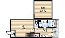 Cascademinoh 1Kの間取図画像