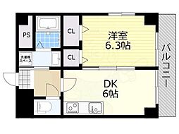 井村ビル 1DKの間取図画像