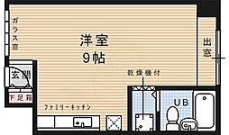 キャメルコート ワンルームの間取図画像