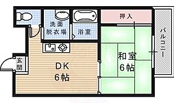 睦ハイツ 1DKの間取図画像