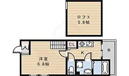 Cascademinoh 1Kの間取図画像