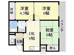 サンシャイン小柳 3DKの間取図画像