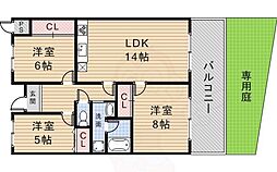 フロレセール箕面 3LDKの間取図画像