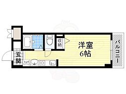 ラリビエールトアボア ワンルームの間取図画像