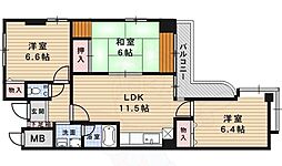 シュロス五月山 3LDKの間取図画像