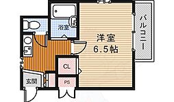 第2サンライフ瀬川 1Kの間取図画像