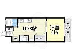むつみマンション 1LDKの間取図画像