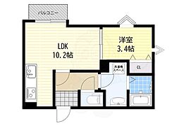 La-Crea池田リーフィア 1LDKの間取図画像