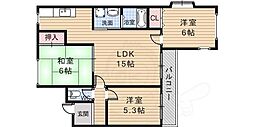 西小路ロイヤルシャトー 3LDKの間取図画像